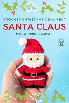 crochet christmas ornament santa claus free amigurmi pattern