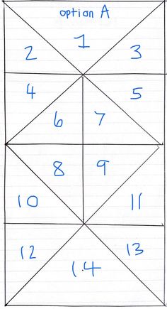 an image of a square with numbers on it and the letters in blue are shown