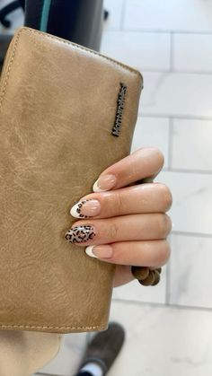 How To Cheetah Print Nails, How To Do Cheetah Print On Nails, Black And Cheetah Print Nails, Cheetah Acrylics, Cheetah Nails Almond, Cheetah Print Almond Nails, Square Nails Ideas Medium, Cheetah French Tip Nails, Cheetah Print French Tip Nails