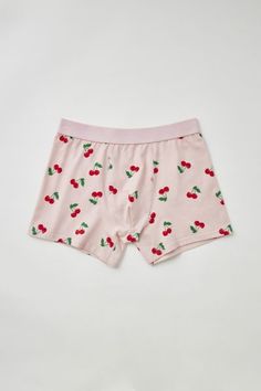 Boxer Briefs Aesthetic, Cherry Clothing, Girls Boxers, Cherry Icon, Woman Boxer, Urban Outfiters, Womens Boxers, Cute Boxers, Cute Pjs