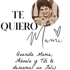 an advertisement with the words te quiero m'ami written in black and white