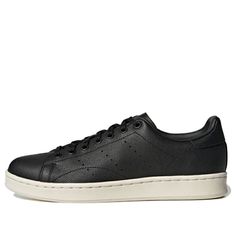 adidas Stan Smith 'Black Chalk White' GX6297 (SNKR/Skate/Light/Casual/Unisex/Wear-resistant) Classic Black Adidas Skate Shoes, Adidas Skate Shoes With Perforated Toe Box, Adidas Black Casual Skate Shoes, Black Adidas Casual Skate Shoes, Casual Black Adidas Skate Shoes, Casual Leather Skate Shoes With Three Stripes Branding, Casual Synthetic Skate Shoes With Three Stripes Branding, Adidas Casual Synthetic Skate Shoes, Chalk White