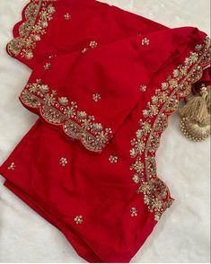 Simple Maggam Works For Blouses, Bride Blouse, Zardosi Blouse, Red Blouse Design, Exclusive Blouse Designs, Zardosi Work Blouse, Latest Blouse Neck Designs, Green Blouse Designs