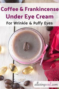 Coffee and frankincense under eye cream helps your skin to be nourished, free from wrinkles and helps to remove dark circle and eye bags. Under Eye Cream For Wrinkles, Eye Cream Recipe, Eye Cream For Wrinkles, Under Eye Cream, Dark Eye Circles, Diy Anti Aging, Anti Aging Eye Cream, Dark Circle