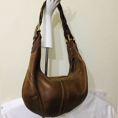 Vintage Coach Soho 10044 Brown Leather Hobo Shoulder Bag Beautiful Distressed Coach Leather Thick Braided Leather Strap Brass Tone Buckles One Interior Pocket Zip Top Excellent Condition Vintage Coach Hobo Bag, Coach Hobo Bag, Coach Hobo, Thick Braid, Hobo Shoulder Bag, What In My Bag, List Ideas, Coach Leather, Vintage Coach