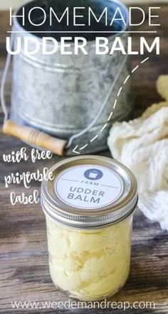 homemade udder balm with free printable label