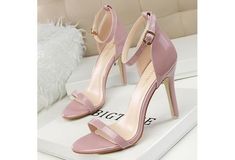 PU Leather High Heels Pumps Women Sequined Ankle Strap Dress Shoes Woman Open Toe Pumps Fashion from Mileg Jeremy Wade, High Heel Dress Shoes, High Heel Dress, Shoes Handmade, Shoes High, Leather High Heels, Dress Shoes Womens, Cheap Shoes, Heels Sandals