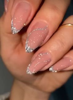 Blue Prom Nails, Thanksgiving Nails, Acrylic Nails Coffin Short, Silver Nails, Prom Nails, Classy Nails, Pretty Acrylic Nails