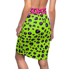 Comfortable and soft, this high quality AOP pencil skirt is cut close to the body. Inspired by the freedom of creativity, it's perfect for standing out in any occasion. .: 95% Polyester 5% Spandex .: Mid waist fit .: Printed on care label in black color .: White thread color Neon Leopard Print, Body Inspired, Womens Pencil Skirts, Leggings Casual, The Shining, Care Label, Print Store, Cool Things To Buy, Black Color