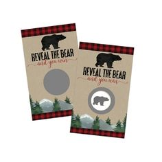 two envelopes with the words reveal the bear and you will find your way on them