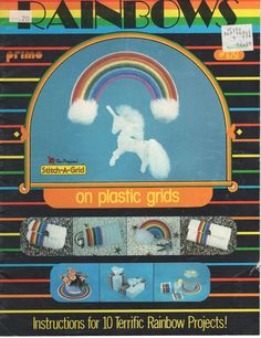 an advertisement for rainbows on the cover of a magazine with pictures of unicorns