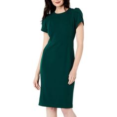 Brand New With Tag Calvin Klein Tulip Sleeve Sheath Dress Beautiful Malachite Green Jewel Neck Short Sleeves Back Zipper Closure Polyester/Spandex Malachite Green, Tulip Sleeve, Calvin Klein Dress, Calvin Klein Dresses, Jewel Neck, Dress Beautiful, Womens Calvin Klein, Sheath Dress, Polyester Spandex