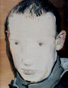 a painting of a young man with black hair