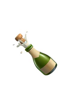 an image of a bottle that is falling into the air with it's cork