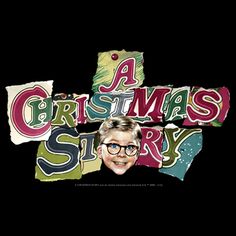 a christmas story logo with an image of a woman's face