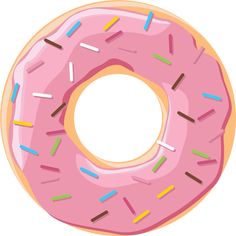 a pink donut with sprinkles on it