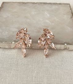 Morganite Pink Crystal Earrings Blush Bridesmaid Jewelry - Etsy Vintage Blush Wedding, Morganite Earrings, Blush Earrings, Pink Crystal Earrings, Rose Gold Morganite, Earrings Bridesmaid, Jewelry Bridal, Pink Jewelry, Wedding Jewelry Earrings