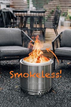 a fire pit with the words smokeless on it