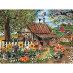 PRICES MAY VARY. Bountiful Meadows Farm 300 piece jigsaw puzzles designed by Thomas Wood. Our Jigsaw Puzzles are made with recycled cardboard. Die-cut puzzle pieces are easy to handle - and no two are alike. Our 300 Piece Puzzles are exciting and challenging to put together. Bits And Pieces exceptional jigsaw collection provides original and intriguing gifts for any interest, age or ability. Puzzle Size is 18" X 24" when completed. Bountiful Meadows Farm 300 piece jigsaw puzzles designed by Thom Fall Meadow, Images Victoriennes, Meadow Wallpaper, Larger Piece Jigsaw Puzzles, 300 Pieces Jigsaw Puzzle, Farm Wall Art, Puzzle For Adults, Farm Scene, 500 Piece Jigsaw Puzzles