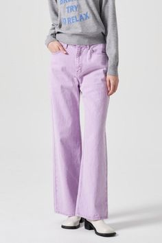 KOODING carries the latest 8seconds wide. KOODING is the global leading shopping website in providing authentic Korean fashion, beauty and lifestyle items, including clothing, cosmetics, shoes, accessories, and bags in affordable, fast, easy, and safe way. Spring Lavender Relaxed Fit Bottoms, Casual Lavender Wide Leg Bottoms, Spring Purple Relaxed Fit Pants, Purple Relaxed Fit Pants For Spring, Trendy Purple Spring Pants, Casual Purple Jeans, Trendy Purple Pants For Spring, Casual Purple Pants For Spring, Casual Purple Jeans With Pockets