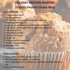 a muffin recipe with instructions on how to make it and what to use it