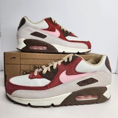 Nike Air Max 90 Size 9.5 Women Sail-Sheen-Straw-Medium Brown Sku: Cu1816-100 100% Authentic Brand New Without Box ( Does Have Some Blue Marks) Any Questions? Make Sure To Ask Price Firm Casual Red Nike Air Max Lace-up, Casual Red Lace-up Nike Air Max, Air Max 90 Bacon, Women Sailing, Sneakers Men Fashion, Nike Air Max 90, Medium Brown, Boot Sandals, White Nikes