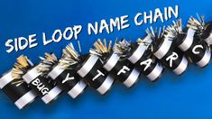 the side loop name chain is decorated with black and white striped streamers, which are attached to each other