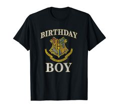 PRICES MAY VARY. Officially Licensed Harry Potter Apparel for Men - Women - Boys - and Girls; Birthday T-Shirts; Hogwarts T-Shirts; Wizard T-Shirts; Magic T-Shirts; Wizarding World T-Shirts; Witch T-Shirts; Wizardry T-Shirts; Muggle T-Shirts; 23WBHA00013B-002 Lightweight, Classic fit, Double-needle sleeve and bottom hem Harry Potter Apparel, Hogwarts T Shirt, Birthday T Shirts, Harry Potter Outfits, Harry Potter Birthday, Girls Birthday, Birthday Boy, Wizarding World, Emblem Logo