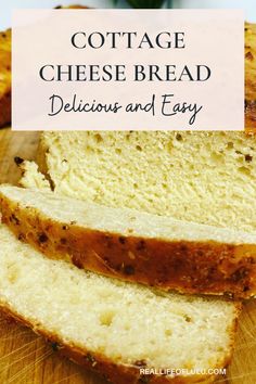 cottage cheese bread with text overlay that reads cottage cheese bread delicious and easy