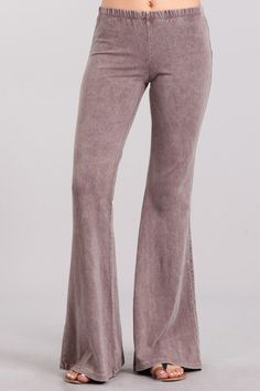 You will want these in every color! They are so soft, stretchy, and comfy. They are the perfect casual pant, wear them everyday & everywhere. They feature an elastic waistband, are high rise, mineral washed, light weight, have lots of stretch and have a bell bottom silhouette. These are hand dyed for a vintage look, so expect variations in color. Small (2-4) waist 26-27", hip 36-37", inseam 31.5" Medium (6-8) waist 28-29", hip 38-39", inseam 32" Large (10-12) waist 30-31", hip 40-41", inseam 32 Casual Festival, Soft Pants, Bell Bottom, Stretch Pants, Washed Jeans, Lovely Colors, Online Boutiques, American Made, Resort Wear