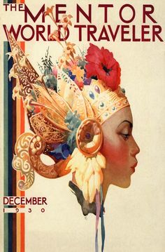 an advertisement for the mentor world traveler featuring a woman wearing a headdress