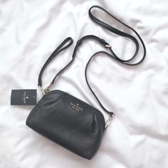 New Kate Spade Dumpling Convertible Wristlet/ Crossbody Black Ka576 $279 Wallet And Card Case In Picture #7 Are Not Included 5.2"H X 7.2"W X 2.8"D 6.1" Wristlet Drop 22" Strap Drop Pebbled Leather 100% Leather Metal Pinmount With Spade Logo 2 Way Spade Jacquard Lining Front Slip Pocket Zip Closure Style No. Ka576 Kate Spade Evening Bag In Textured Leather, Kate Spade Flamingo, Spade Logo, Kate Spade Crossbody Purse, Poppy Print, Kate Spade Purse, Purple Bags, Small Shoulder Bag, 2 Way