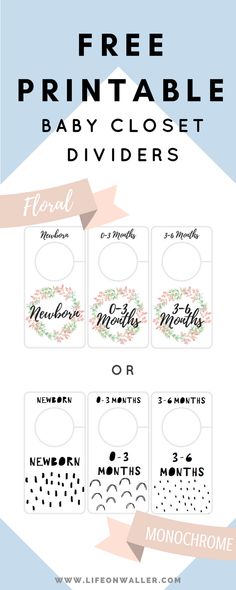 the free printable baby closet divider for mom's and dad's