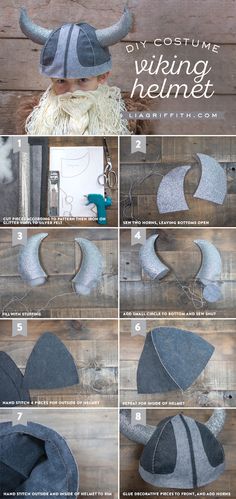 instructions to make a viking helmet for a doll