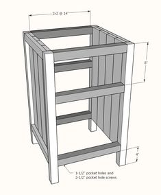 the plans for an easy diy shelving unit are shown in this image, with measurements