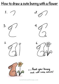 how to draw a cute bunny with a flower step by step drawing instructions for kids