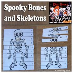 the skeleton bones and skeletons worksheet for children to learn how to read them