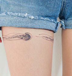 a woman's legs with tattoos on them