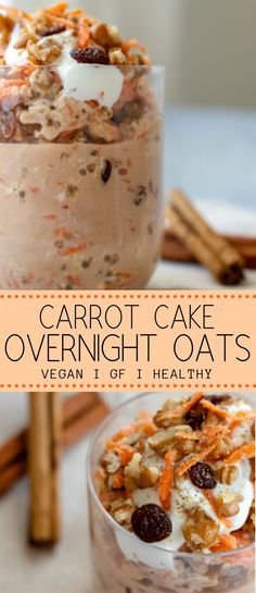 carrot cake overnight oats in a glass bowl