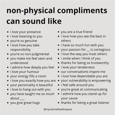 Non Physical Compliments, Physical Compliments, Radical Empathy, Deep Conversation Topics, Like I Love You, Getting To Know Someone