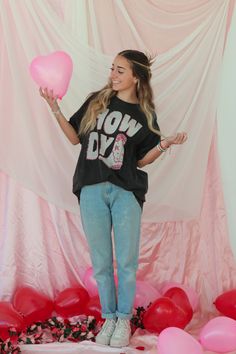 Howdy graphic t-shirt that will get you in your cowgirl era. a great oversized tshirt with the cutest pink boot on it. Cowgirl Era, Pink Boots, Oversized Tshirt, Rodeo, The Cutest, Graphic Tee, Graphic T Shirt, Bleach