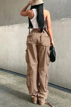 Cargo Pants Women Baggy, Street Hip Hop Style, Celana Kargo, Cargo Pants Baggy, Y2k Cargo Pants, Moda Denim, Retro Pants, Denim Workwear, Baggy Cargo Pants