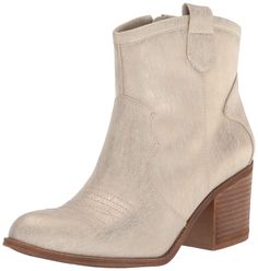 PRICES MAY VARY. Distressed Upper Metallic Stack Heel Western Women Unite, White Ankle Boots, Favorite Boots, Dirty Laundry, Western Boot, Womens Mid Calf Boots, White Boots, Chinese Laundry, Synthetic Rubber