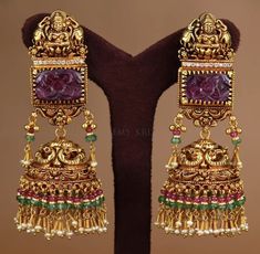 Polki Designs, Gold Jumkas, Golden Jhumka, Traditional Jhumka, Ear Tops, Unique Gold Jewelry Designs