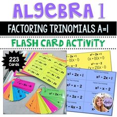 the flash card activity for factoring trinomals