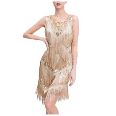 Dresses For Women Casual Plus Size 1920s Vintage Fringed Personality Vintage Sequin Beaded Vestidos Plus Size 1920s, Dresses For Women Casual, Dress Wedding Party, Vintage Fringe, 1920s Vintage, 1920s Flapper Dress, Cocktail Dress Wedding, Tassel Dress, 1920s Flapper