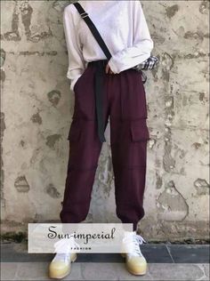 Sun-imperial Women Red Elasticated Waist Pintuck Sweatpants with Pockets Details Lightweight Cargo Red Sweat Pants Women, Imperial Fashion, Pockets Details, Table S, Sweatpants With Pockets, Streetwear Pants, Boxy Top, Black Sweatpants, Online Fashion Boutique