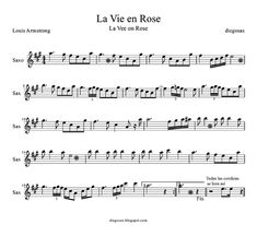 sheet music with the words la vie en rose