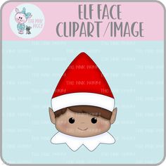 a cute little elf with a red hat on it's head and the words, elf