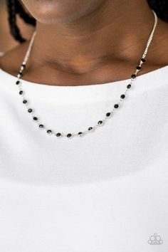 Black, Necklace Short - HR - Party Like A Princess Black Antique Brass Frame, Silver Strand, Hammered Silver Ring, Princess Necklace, Purple Pearl, Paparazzi Accessories, Black Necklace, Paparazzi Jewelry, Affordable Jewelry